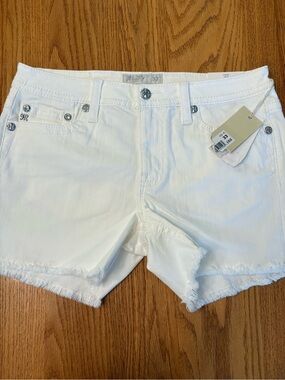 Miss Me White Frayed Hem Denim Shorts